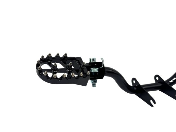 Fußrastenträger Cross mit CNC Klappfußrasten, für Simson S50, S51, S70 - Schwarz