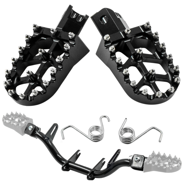 SH Fußrastenträger mit CNC Klappfußrasten, für Simson S50, S51, S70 - Schwarz