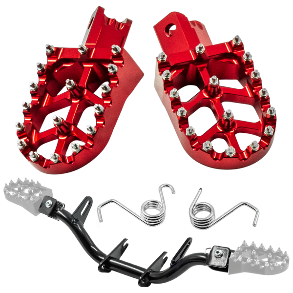 SH Fußrastenträger mit CNC Klappfußrasten, für Simson S50, S51, S70 - Rot