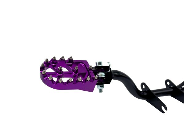 Fußrastenträger Cross mit CNC Klappfußrasten, für Simson S50, S51, S70 - Lila / Violett