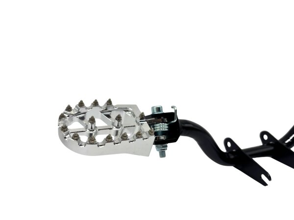 Fußrastenträger Cross mit CNC Klappfußrasten, für Simson S50, S51, S70 - Alu Natur