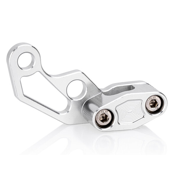 CNC Halter für Bremsschlauch & Bowdenzug Alu Natur Silber | passend f. Simson S51 , S50