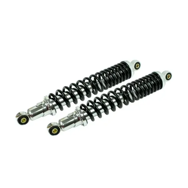 Federbeine Stoßdämpfer für Simson S50, S51, S70 SR50, Herkules K2 Kreidler Puch Vespa 360mm Tuning Stoßdämpfer Federung chrom schwarz